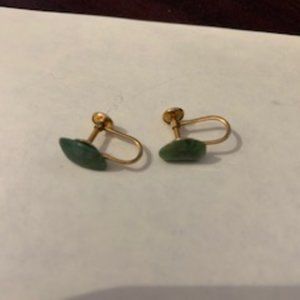 Gold and Jade earrings